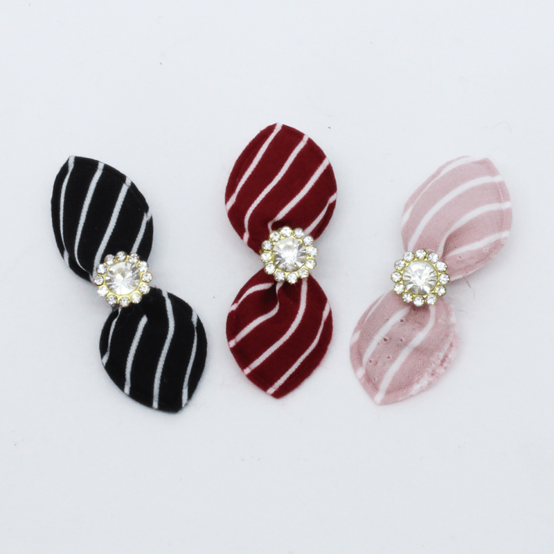 Kit com 12 Presilhas Lacinho para cabelo Modelo Listras