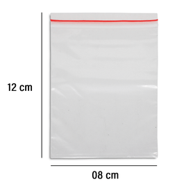 Saco Zip Lock 08x12cm 100 unidades Transparente