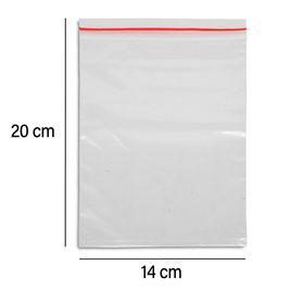 Saco Zip Lock 14x20 cm 100 unidades Transparente