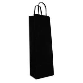 Sacolas para vinho Kraft Preta 39x13,5x8cm 10 unidades