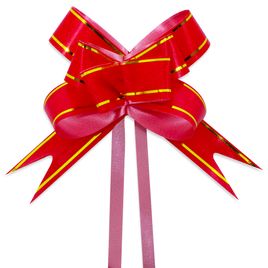 Laço Fácil com fio dourado 18mm x 34cm, pct com 200 laços
