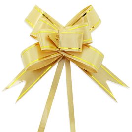 100 peças Laço Fácil com Filete Dourado Tamanho 18mmx35 cm