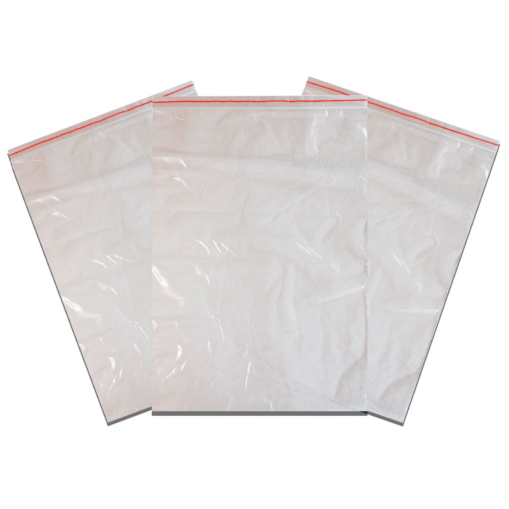 Saco Zip Lock 30x40 cm, 100 unidades Transparente