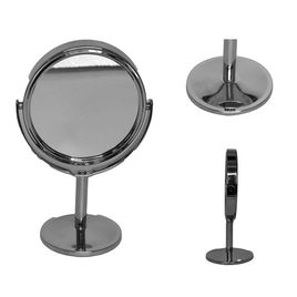 Espelho De Mesa Maquiagem Redondo Dupla Face Tamanho 10x10 Aumenta 2X Rotatório