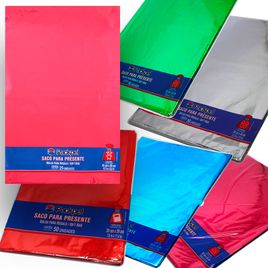 Saco de presentes Laminados Tema Liso Tamanho 30x44 cm 50 unidades