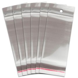 100 unidades Saco Adesivado com Furo para pendurar 7x12 cm