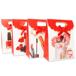 Kit com 12 Sacolas de Papel para presente com Velcro Modelo Maquiagem 24,5 x 31,5 cm