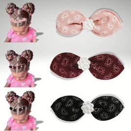 Presilha de Cabelo com lacinho, Cartela com 12 unidades coloridas