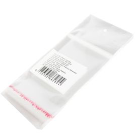 100 Unidades saco Plástico Adesivado Incolor com Solapa para pendurar 5x5+3cm