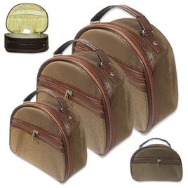 Necessaire para Bijuterias e Maquiagens, modelo meia-lua, Kit com 3 Peças