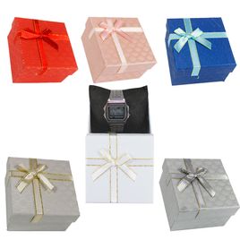 Kit 6 Caixa para Relógio tamanho 9x9 cm detalhe ondulado