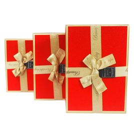 Kit 3 Peças Caixa Para Presente  Vermelho Brilhante