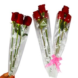 Embalagem Cone para Flores 2,5+13x48cm 100 unidades  Coração