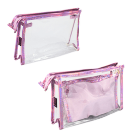 Kit  Necessaire Transparente com Bolsa Interna modelo Cisne
