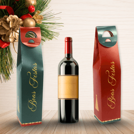 Kit 10 Caixas para Vinho Tema Natal 39x8x8cm
