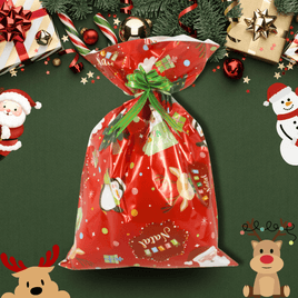 Kit 50 Sacos de presentes Laminado Natal 25x37 cm