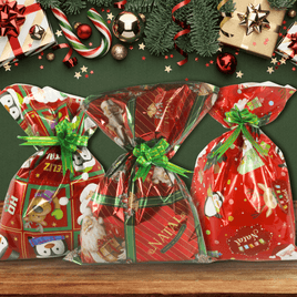 Kit 50 Sacos de presentes Laminado Natal 20x29cm