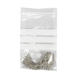 Kit 100 sacos zip lock transparente com tarja 4x6cm