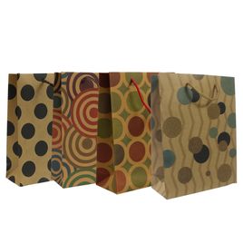 Kit 12 Sacola de presente Kraft 14x11x5cm bolinha sortido