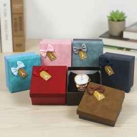 Kit 6 Caixas para Relógio Luxo com Laço Sortidas 9x9cm