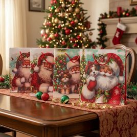 Kit 12 Sacolas de Presente Natalinas Papai Noel 18x21x8cm