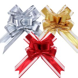 Kit com 60 Unidades Laço Fácil de Organza com Poliester Cores sortidas 30mm x 47cm