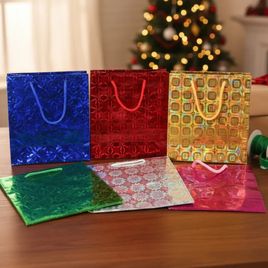 Kit 12 Sacola de Papel Para Presente estilo  3D 23x27x7cm