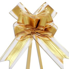 100 Un Laço Fácil de Organza com Poliéster 50mmx74cm Metalizado