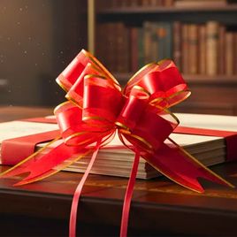 100 Laços Fácil 30mm Organza com Poliéster e Filete Dourado