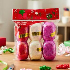 Kit 6 Rolos de Fitilho Plástico Decorativo Sortido