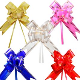 Laço Fácil com Fio Dourado 30mm x 48cm Pct 200 uni Sortidas