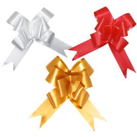 Kit 200  Laço Fácil Liso 30mm x 46cm 3 cores Sortidas